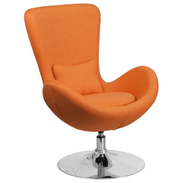 Fabric Egg Series Chair, Orange Fabric