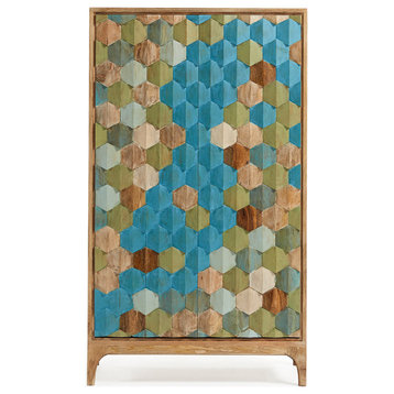 Multi Color Carved Wood Cabinet | La Forma ilka