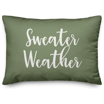 Sweater Weather Lumbar Pillow, Green, 14"x20"