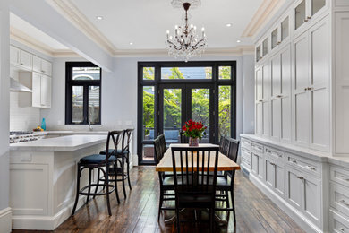 Mid-sized traditional dining room in Boston.