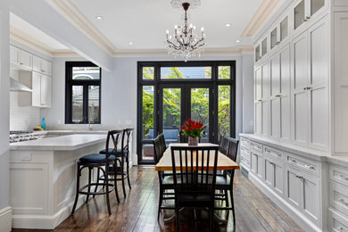 Medium sized classic dining room in Boston.