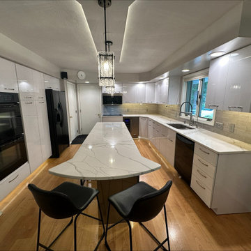 Amazing Contemporary Kitchen Remodel Done with Cabinet Refacing