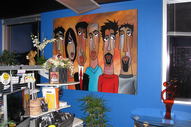 Example of a trendy home office design in Vancouver