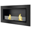 Black Ventless Ethanol Fireplace Wall Insert - Lata | Ignis