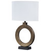 40214-11, 25" Metal Table Lamp, Antique Brass Finish