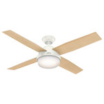 Hunter Fan Company - Hunter Fan Company 52" Dempsey Fresh White Ceiling Fan With Light/Remote - A contemporary fan with mass appeal, the Dempsey will fit flawlessly in your home's modern interior design. The beautiful, clean finish options work together with the high contrast of angles throughout the design to create a look that will keep your space looking current and inspired. Fully-dimmable, high-efficient LED bulbs give you total control over your lighting while the 52-inch blade span keeps the large rooms in your home feeling cool. We have a full collection of Dempsey fans so you can keep a consistent look while tailoring the size and features to each room in your house.