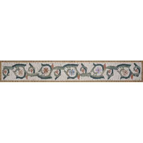 Mosaic Border - Colorful Flowers