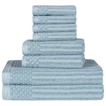 8 Piece Classic Super Absorbent Towel Set, Slate Blue