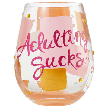 "Adulting" Stemless Wine Glass by Lolita