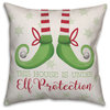 This House Is Under Elf Protection 16"x16" Throw Pillow Cover