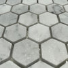 Carrara Marble 1" Hexagon Tile Venato White Carrera Mosaic Honed, 1 sheet