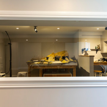 Basement with bedroom, hobby (train) room and gym