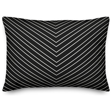 Black Chevron 14x20 Lumbar Pillow