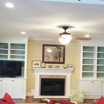 Custom Shelves Around Fireplace