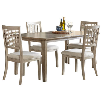 Hillsdale Ocala Wood Rectangle Dining Table With 4 Wood Chairs