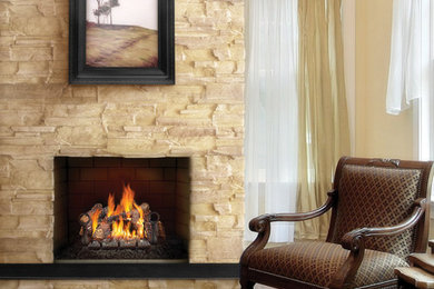 Traditional gas fireplace