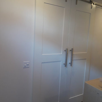 Double Custom White Shaker Barn Doors