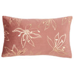 Safavieh - Safavieh Yari Pillow, Cranberry/Sand, 20"x12" - Shimmering sand clematis blossoms are beautifully sketched across this organically glam Yari Pillow. Ideal for adding both a touch of high fashion flair and natural charm to your decor, Yari's soft cranberry background blends seamlessly with any loveseat, sofa, or bench.