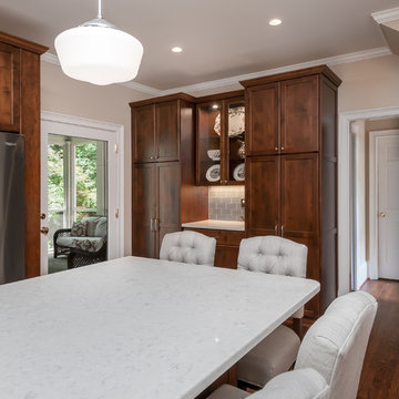 A warm family kitchen with plenty of space for homework and get-togethers:)