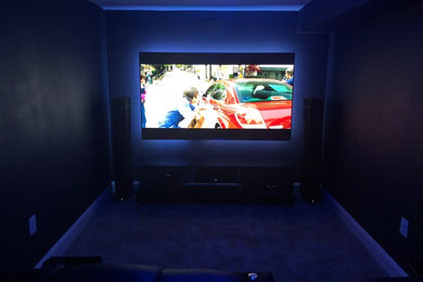 Example of a minimalist home theater design in Baltimore