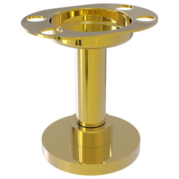 Vanity Top Tumbler and Toothbrush Holder, Polished Brass