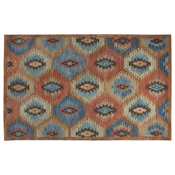Rizzy Home Leone LO9999 Paprika Southwestern Motifs Area Rug, Runner 2'6" x 8'