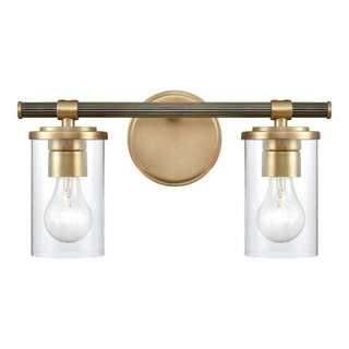 Burrow 15'' Wide 2-Light Vanity Light Natural Brass - Transitional ...