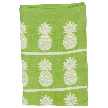 Pineapple Tea Towel, Set of 4, 20"x30", Sap Green