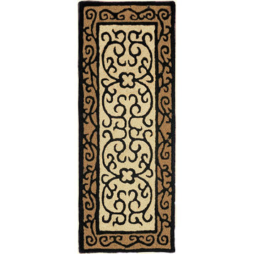 Scrolls Theme Rug Two-Tone Rug with Patterns  Indoor Outdoor Rug,21"x54"