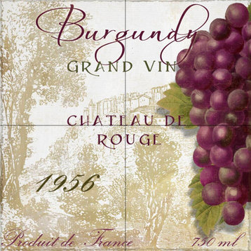 Tile Mural Kitchen Backsplash Grand Vin Burgundy-CB by Color Bakery