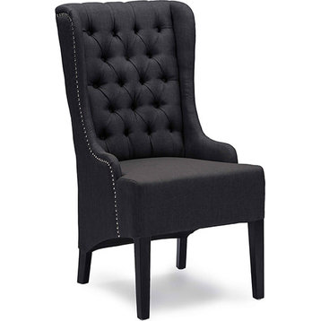 Vincent Button-Tufted Chair - Dark Gray