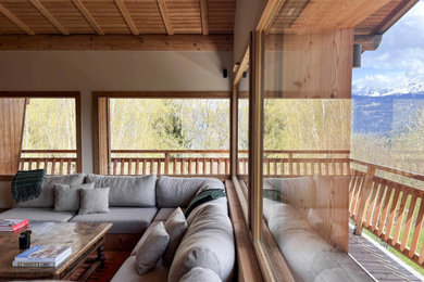 Idées déco pour un salon montagne.