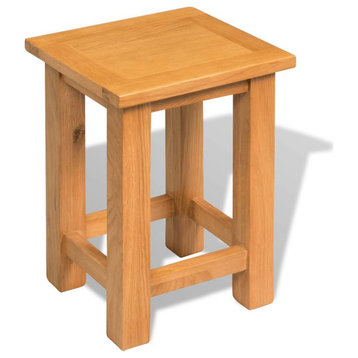 Vidaxl End Table Solid Oak Wood 10.6X9.4X14.6, 244207