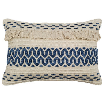 Pillow Decor - Ojai Blue Bohemian Pillow 16x24