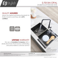STYLISH 32in Graphite Black Double Bowl Undermount Stainless Steel Kitchen Sink