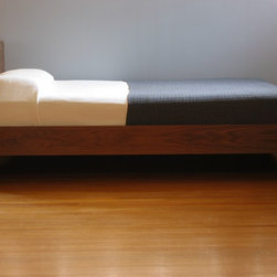 Ease Bed - Walnut - Side View - Beds