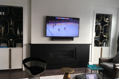 TV Installation above Fireplace with soundbar