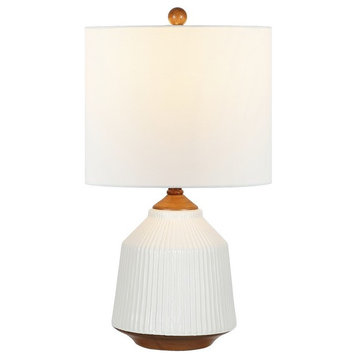 Relion Table Lamp White/Brown Safavieh