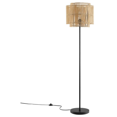 Floor Lamp Light, Brown Natural, Wood, Modern, Kitchen Bistro Hotel Restaurant