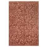 Bareens Designer Rugs - Chic Ziegler Mechelle Brown Tan Hand-Knotted Wool and Silk Rug - 6'1'' x 9'0'' - Enhance the ambiance of your home with this magnificent Persian-influenced Turkish hand-knotted rug made by skilled artisans capable of creating the most exceptional vegetable dyes and hand-spun wool. This exquisite handmade rug is a one-of-a-kind Peshawar Kafkaz, otherwise identified as Chobi, Chobi Peshawar, Oushak, or Ziegler rug. These handmade rugs are crafted in Pakistan utilizing superior-quality wool imported from Australia, New Zealand, and Korea in two types of weaves: the Persian weave and the Mori weave. This rug is meticulously crafted by hand using the finest natural vegetable dyes extracted from local plants. The artisans use a blend of hand-spun local and fine merino wool, resulting in a rug with a compelling texture, higher lanolin content, and longer staple. The artisans occasionally incorporate natural or artificial silk into the pile to enhance specific motifs. The finished product is an awe-inspiring execution of flawless design and an understated palette that exudes elegance.
