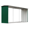 vidaXL Log Storage Shed, Log Holder with Roof Green Galvanized Steel 129.9"