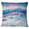 Winter Morning in Carpathian Landscape Photography Throw Pillow, 16"x16"