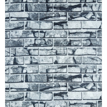 White Grey Faux Stone 3D Wall Panels, Set of 10, Covers 58 Sq Ft