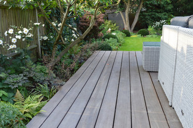 Design ideas for a large contemporary back garden in London.