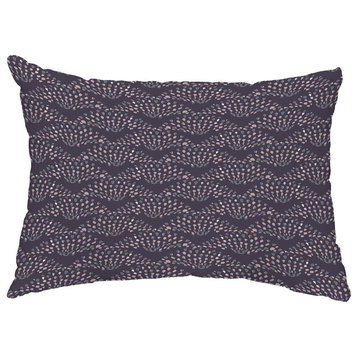 Fan Dance 14"x20" Geometric Print Decorative Outdoor Throw Pillow, Purple