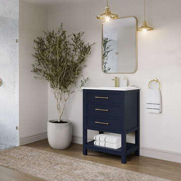 The Harper Bathroom Vanity, Blue, 24", Single Sink, Freestanding