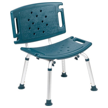 Flash Furniture Hercules Plastic Bath and Shower Chair in Navy