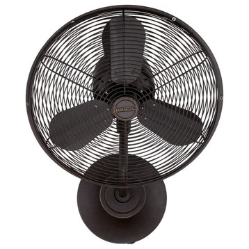 16" Bronze Hard-Wired Wall Mount Fan - Craftmade Bellows I BW116AG3-HW