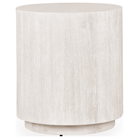 Layne 20" Round End Table by Kosas Home, White Wash