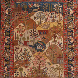 Persian Tabriz rug 4'7 X 6' - Area Rugs